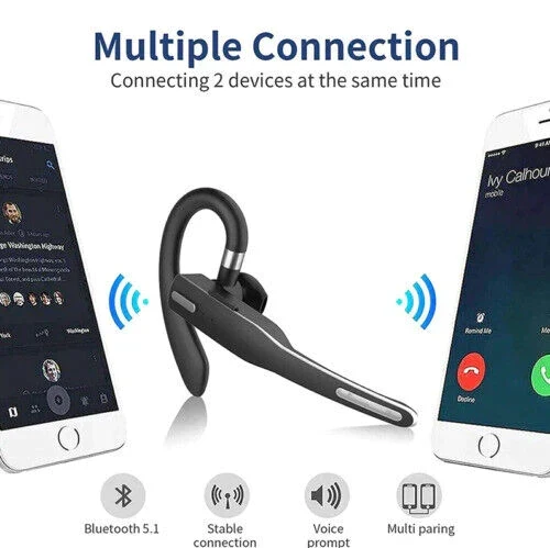 Draadloze Bluetooth Headset met Dubbele Microfoon en Ruisonderdrukking voor Handsfree Bellen en Thuiswerken | Sansoti
