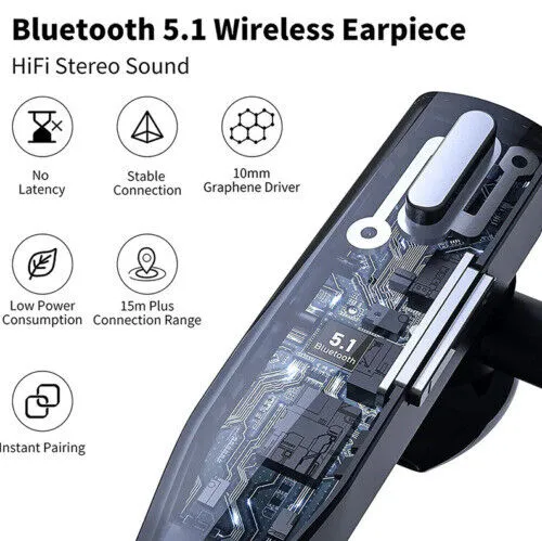 Draadloze Bluetooth Headset met Dubbele Microfoon en Ruisonderdrukking voor Handsfree Bellen en Thuiswerken | Sansoti
