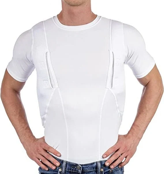 Tactisch T-Shirt met Verborgen Holsters Zwart Wit Elastisch Ademend Comfortabel Voor Links & Rechts Gebruik | Sansoti