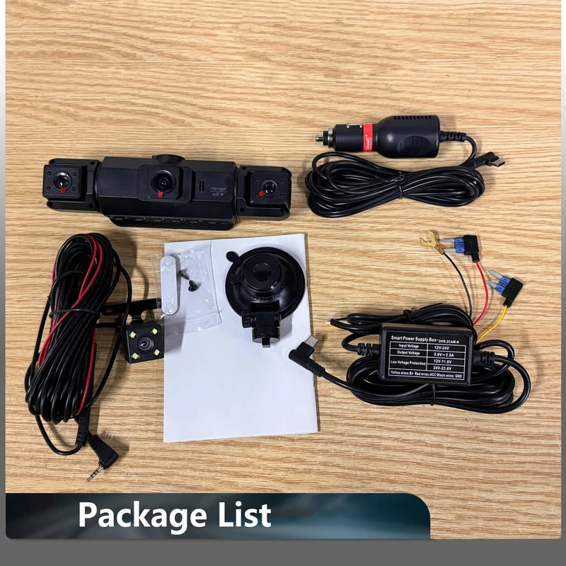 Draadloze Dashcam 4 Camera's 1920P HD Nachtzicht Parkeerbewaking WiFi App Bestuurder Voor Achter Auto | Sansoti