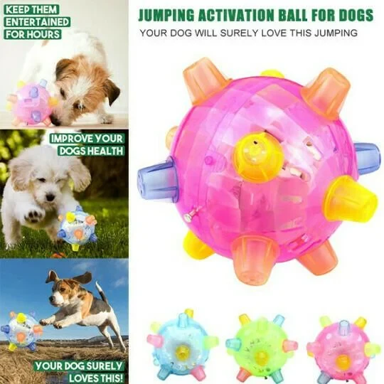 Interactieve Springbal met LED-Verlichting voor Honden Stimulerend Hondenspeelgoed Bewegingsactivatie | Sansoti