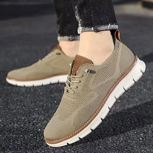 Orthopedische Herenschoen Lichtgewicht Gebreid Ademend Zwart Beige Blauw Zakelijk Casual Wandelcomfort | Sansoti