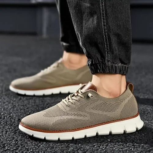 Orthopedische Herenschoen Lichtgewicht Gebreid Ademend Zwart Beige Blauw Zakelijk Casual Wandelcomfort | Sansoti