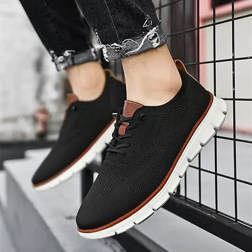 Orthopedische Herenschoen Lichtgewicht Gebreid Ademend Zwart Beige Blauw Zakelijk Casual Wandelcomfort | Sansoti