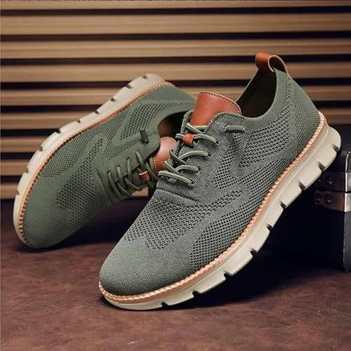 Orthopedische Herenschoen Lichtgewicht Gebreid Ademend Zwart Beige Blauw Zakelijk Casual Wandelcomfort | Sansoti