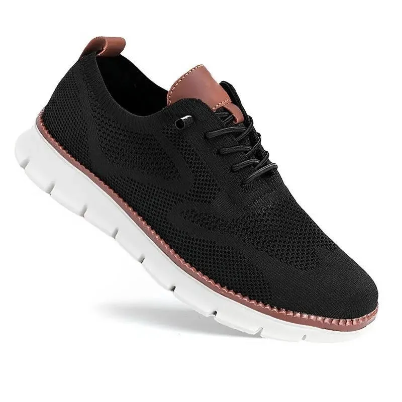 Orthopedische Herenschoen Lichtgewicht Gebreid Ademend Zwart Beige Blauw Zakelijk Casual Wandelcomfort | Sansoti