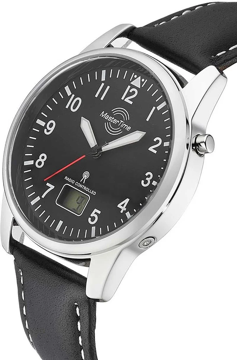 Master Time Basic MTGA-10715-61L Herrenuhr • Funkgesteuert • Lederarmband