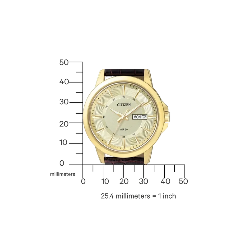 Citizen BF2013-56PC Herrenuhr • Edles Gold-Design • Day-Date Anzeige