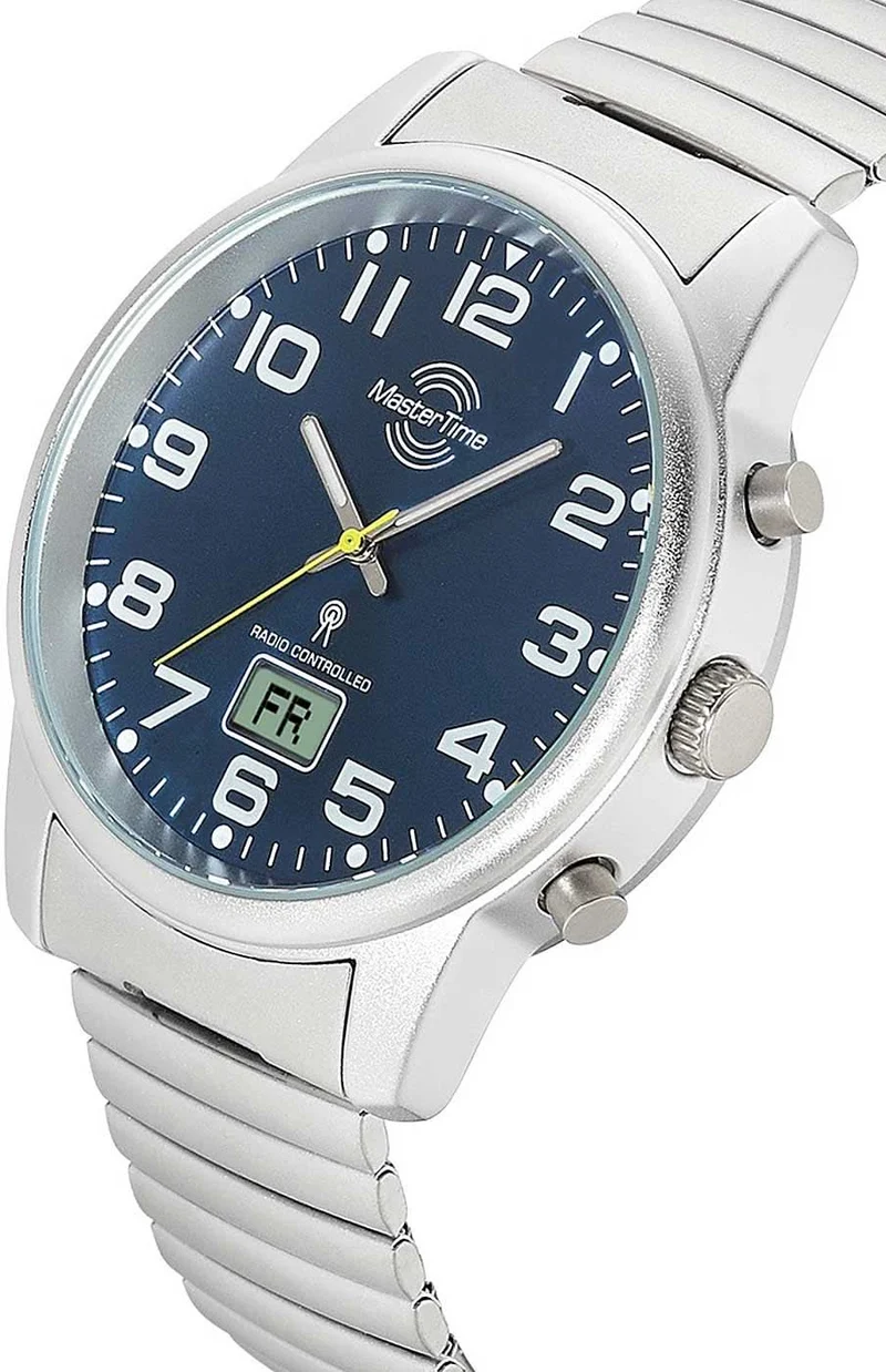 Master Time Super Power MTGA-10823-32M Herrenuhr • Funkpräzision • Edelstahlzugband