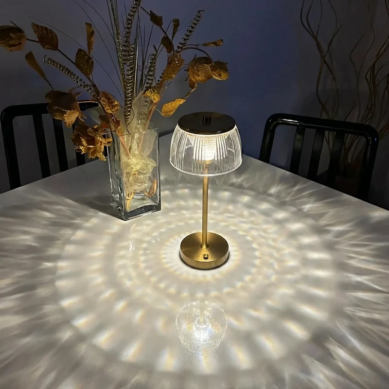Oplaadbare LED Tafellamp Acryl Kap en IJzeren Voet Touch Control 1200 mAh Batterij Draadloos Dimbaar 3 Lichtmodi Warm Wit Neutraal Sfeerlamp Nachtkastje Bureau