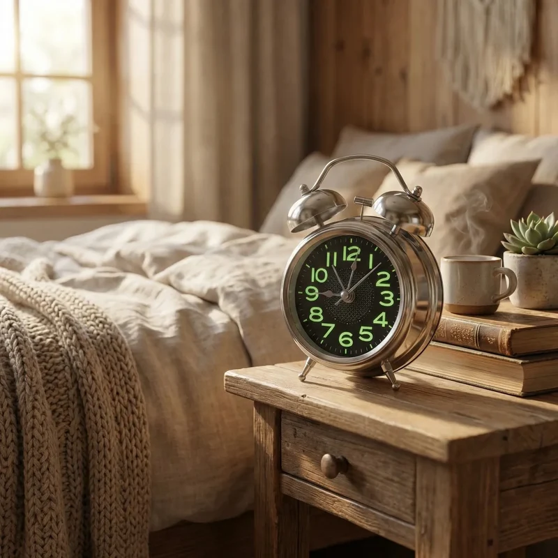 Extra Luide Retro Wekker met Dubbele Bel voor Diepe Slapers – Stille Quartz Beweging & Nachtlampje 10cm | Sansoti