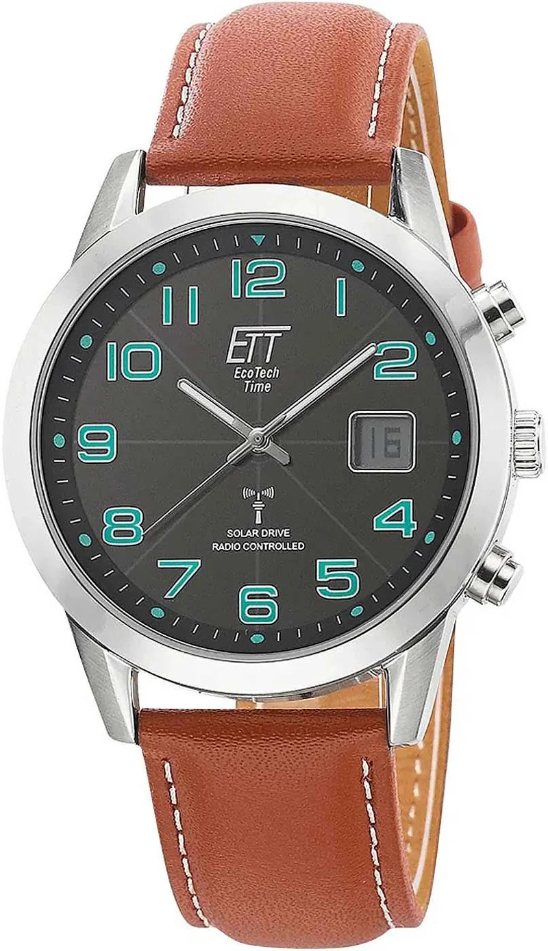 Eco Tech Time Basic EGS-11499-22L Herrenuhr • Solar Funk • Lederarmband