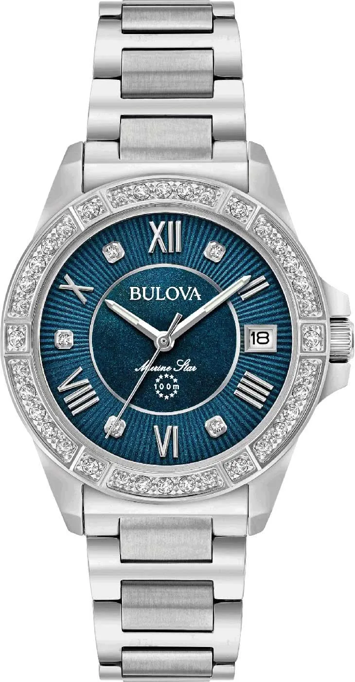 Bulova Marine Star 96R215 Damenuhr • 29 Diamanten • Saphirglas