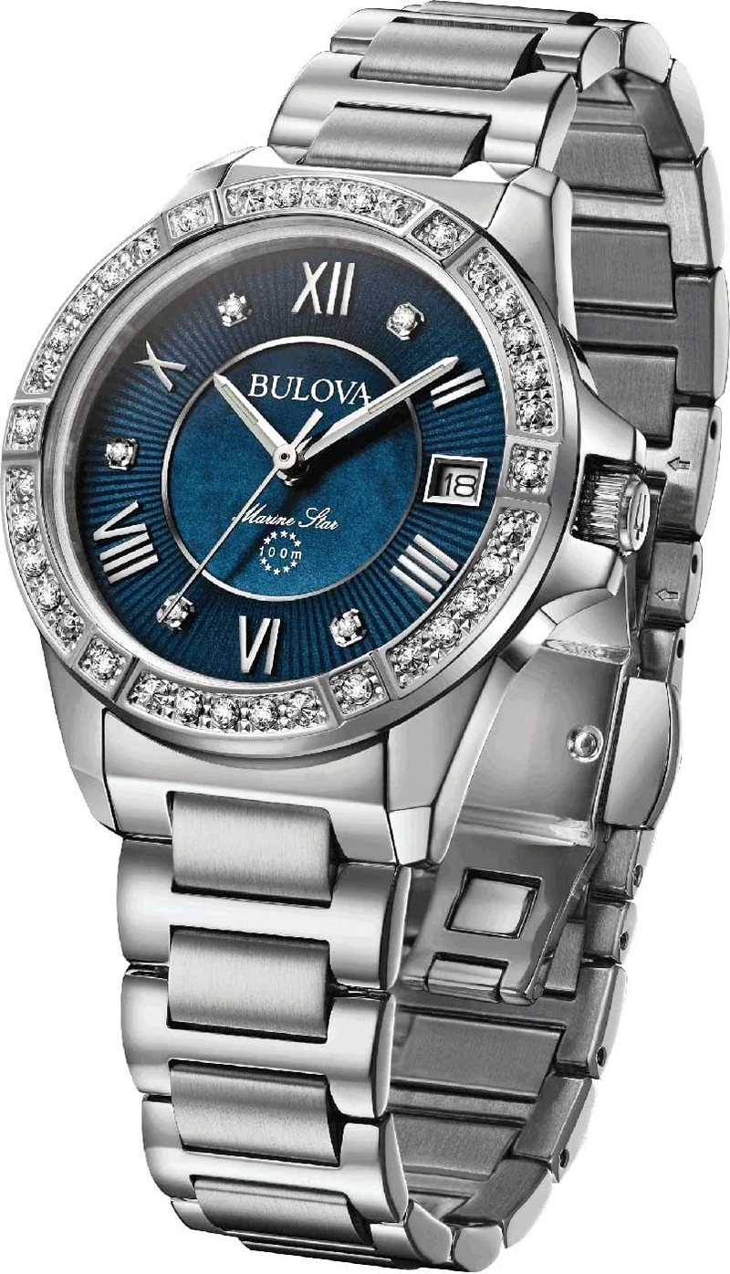 Bulova Marine Star 96R215 Damenuhr • 29 Diamanten • Saphirglas