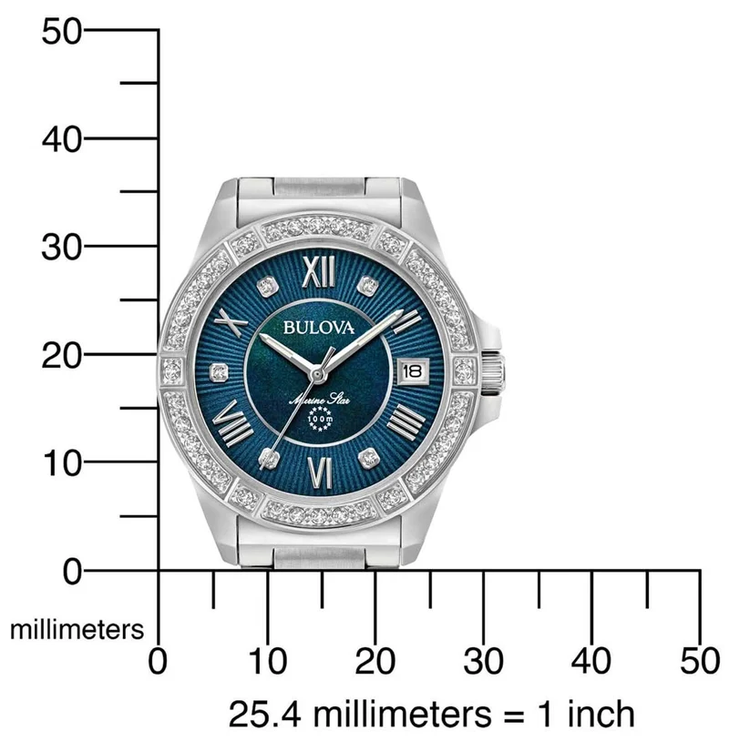 Bulova Marine Star 96R215 Damenuhr • 29 Diamanten • Saphirglas
