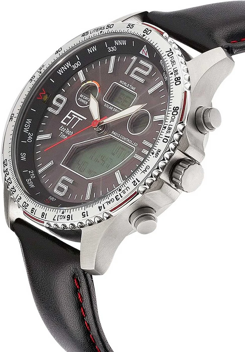 Eco Tech Time Gobi EGT-11573-21L Herrenuhr • Solar Funk-Antrieb • Titan