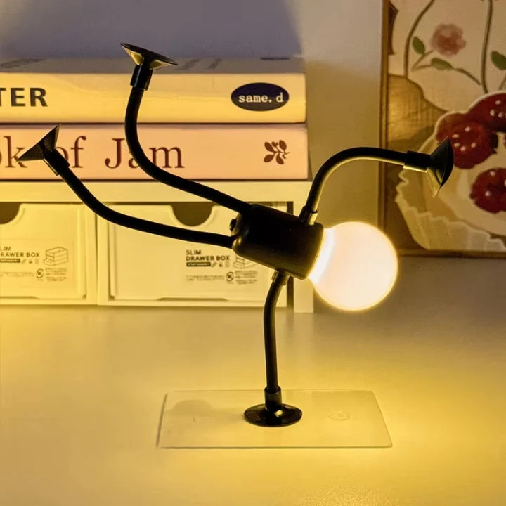 Flexibele LED Figuumlamp 18cm Warmwit Tafellamp Nachtlamp Sfeerverlichting Slaapkamer Woonkamer Decoratief Licht Siliconen USB Oplaadbaar | Sansoti