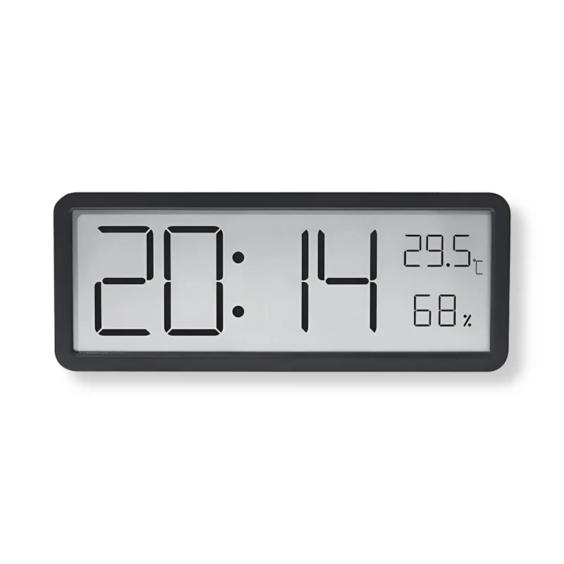 Digitale LED Wandklok met Temperatuur en Luchtvochtigheid 20cm Acryl Woonkamer Kantoor USB Klok Hygrometer | Sansoti