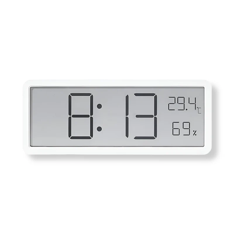 Digitale LED Wandklok met Temperatuur en Luchtvochtigheid 20cm Acryl Woonkamer Kantoor USB Klok Hygrometer | Sansoti