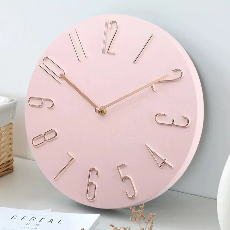 Ronde Wandklok Plastic 20cm Stil Uurwerk Woonkamer Kantoor Minimalistisch Design Geruisloze Klok Slaapkamer | Sansoti