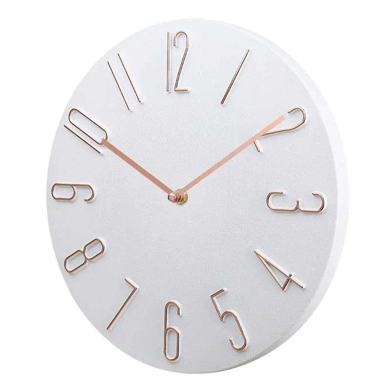 Ronde Wandklok Plastic 20cm Stil Uurwerk Woonkamer Kantoor Minimalistisch Design Geruisloze Klok Slaapkamer | Sansoti
