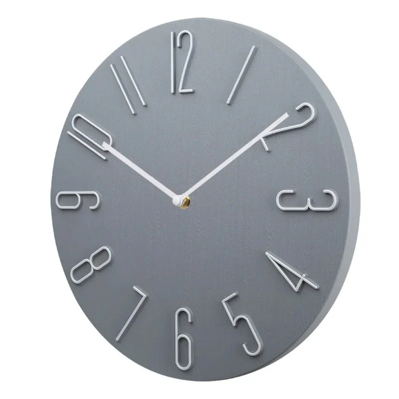 Ronde Wandklok Plastic 20cm Stil Uurwerk Woonkamer Kantoor Minimalistisch Design Geruisloze Klok Slaapkamer | Sansoti