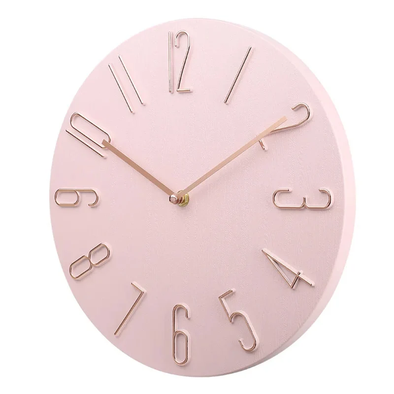 Ronde Wandklok Plastic 20cm Stil Uurwerk Woonkamer Kantoor Minimalistisch Design Geruisloze Klok Slaapkamer | Sansoti