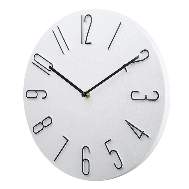 Ronde Wandklok Plastic 20cm Stil Uurwerk Woonkamer Kantoor Minimalistisch Design Geruisloze Klok Slaapkamer | Sansoti