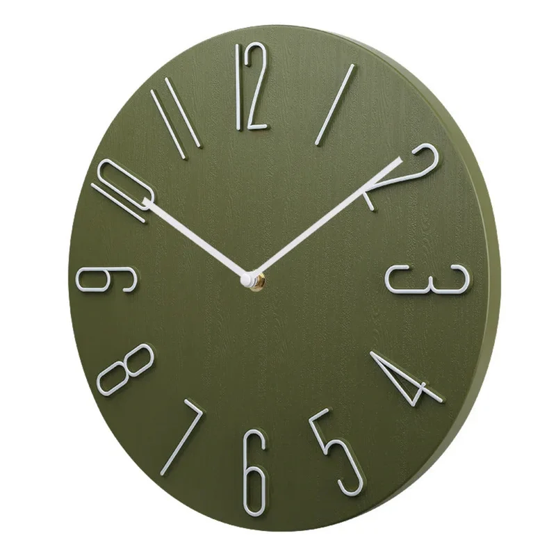 Ronde Wandklok Plastic 20cm Stil Uurwerk Woonkamer Kantoor Minimalistisch Design Geruisloze Klok Slaapkamer | Sansoti