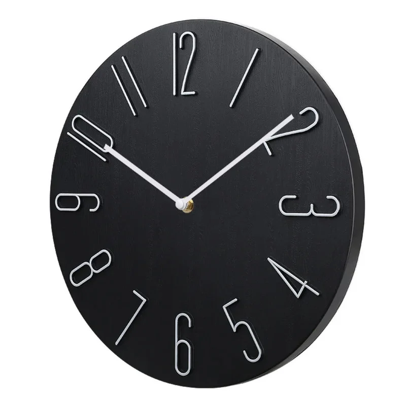 Ronde Wandklok Plastic 20cm Stil Uurwerk Woonkamer Kantoor Minimalistisch Design Geruisloze Klok Slaapkamer | Sansoti