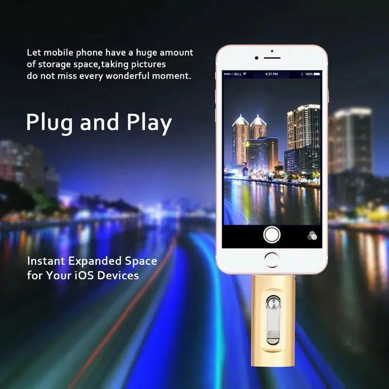 3-in-1 USB Stick Metaal 6.6x2cm Lightning USB-C USB 3.0 iPhone Android Mac PC 256GB 2TB Foto Video Opslag Sleutelhanger | Sansoti