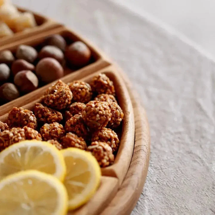 Houten Serveerplank Rond 25cm Rubio Olie Was Kaasplank Snackplank Tapasplank Uitneembare Vakken Hapjesplank Gasten Borrelplank | Sansoti