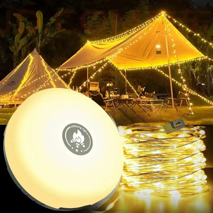 4-in-1 Campinglamp LED RGB Lichtslinger 10m 2000mAh Powerbank IPX4 Tentlamp Zaklamp Buitenlamp Festival Tuin Oplaadbaar | Sansoti
