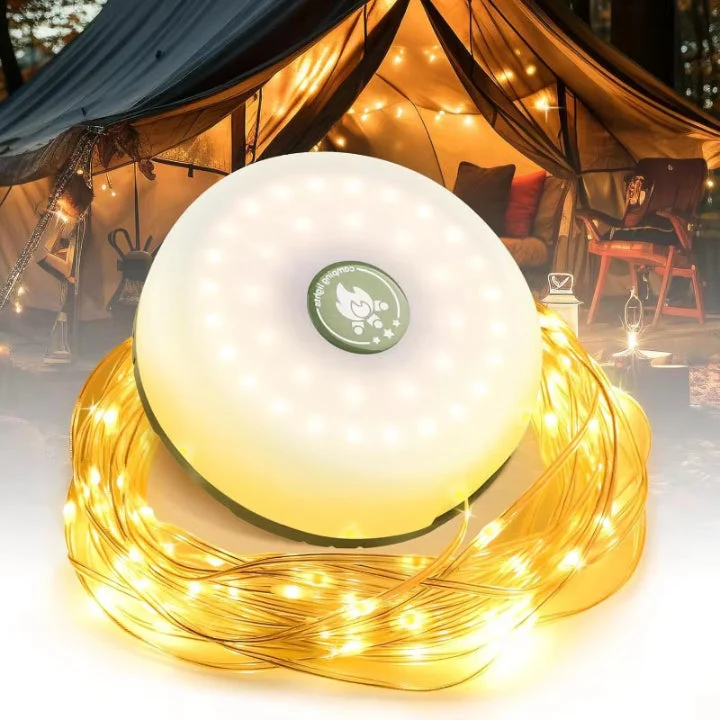 4-in-1 Campinglamp LED RGB Lichtslinger 10m 2000mAh Powerbank IPX4 Tentlamp Zaklamp Buitenlamp Festival Tuin Oplaadbaar | Sansoti