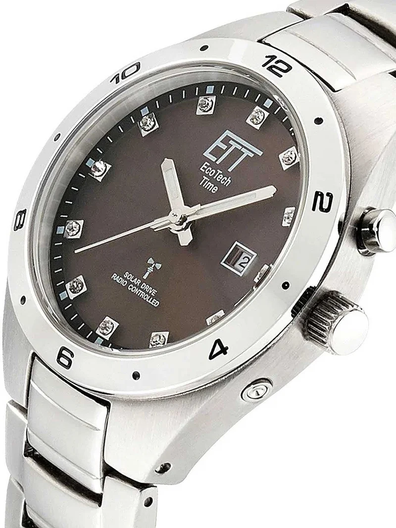 Eco Tech Time Altai ELS-11442-21M Damenuhr • Funk-Solar • Edelstahl