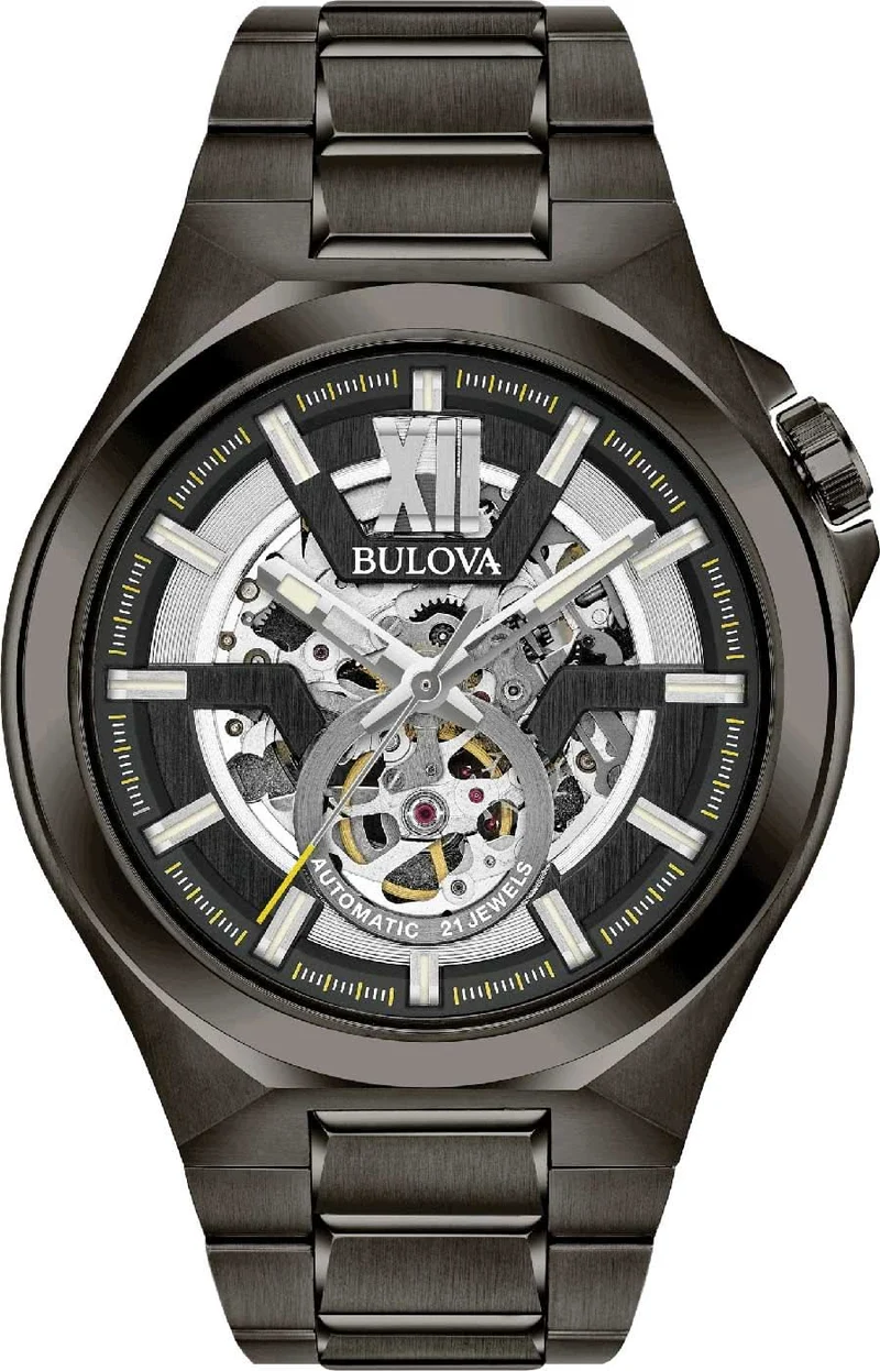Bulova Maquina 98A179 Herrenuhr • Automatikwerk • Skelettiertes Zifferblatt