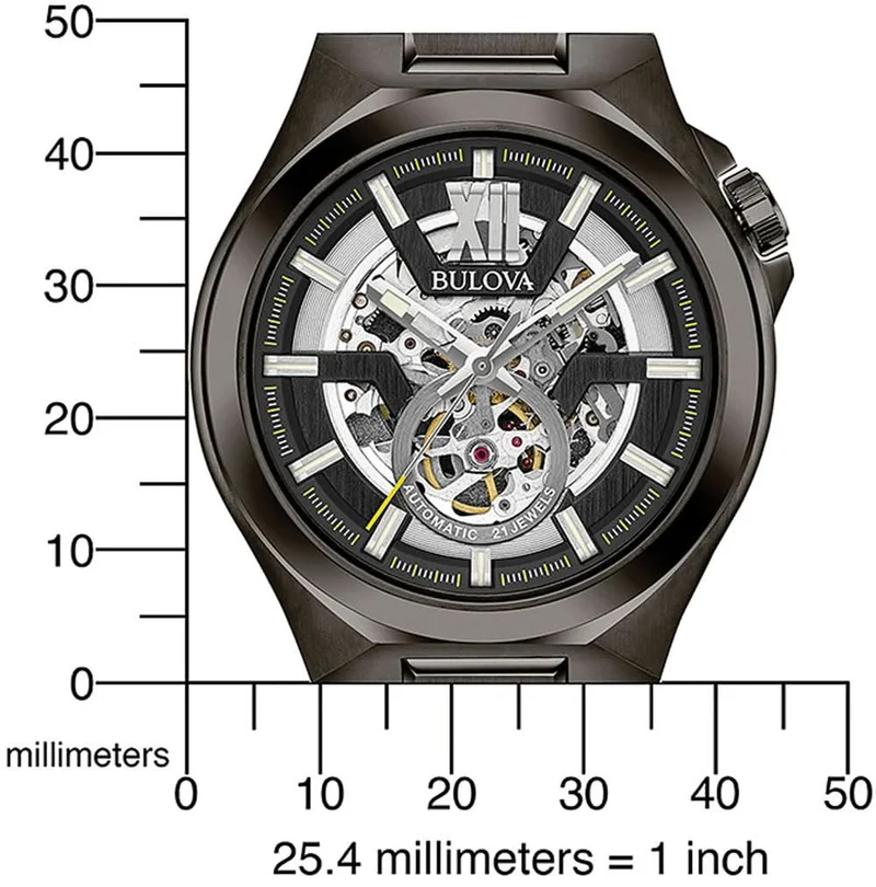 Bulova Maquina 98A179 Herrenuhr • Automatikwerk • Skelettiertes Zifferblatt