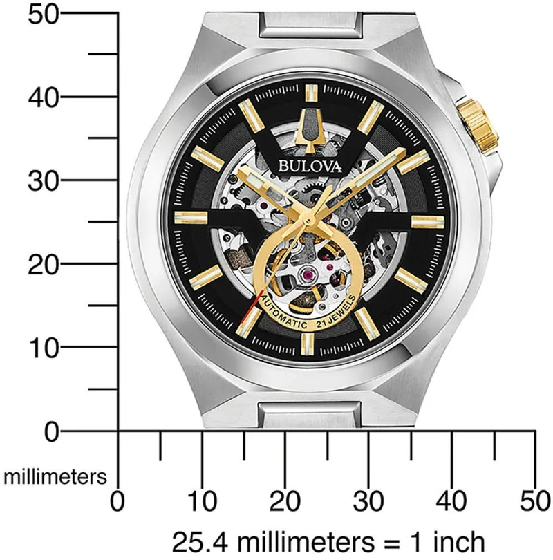 Bulova Maquina 98A224 Herrenuhr • Automatikwerk • Open Heart Design