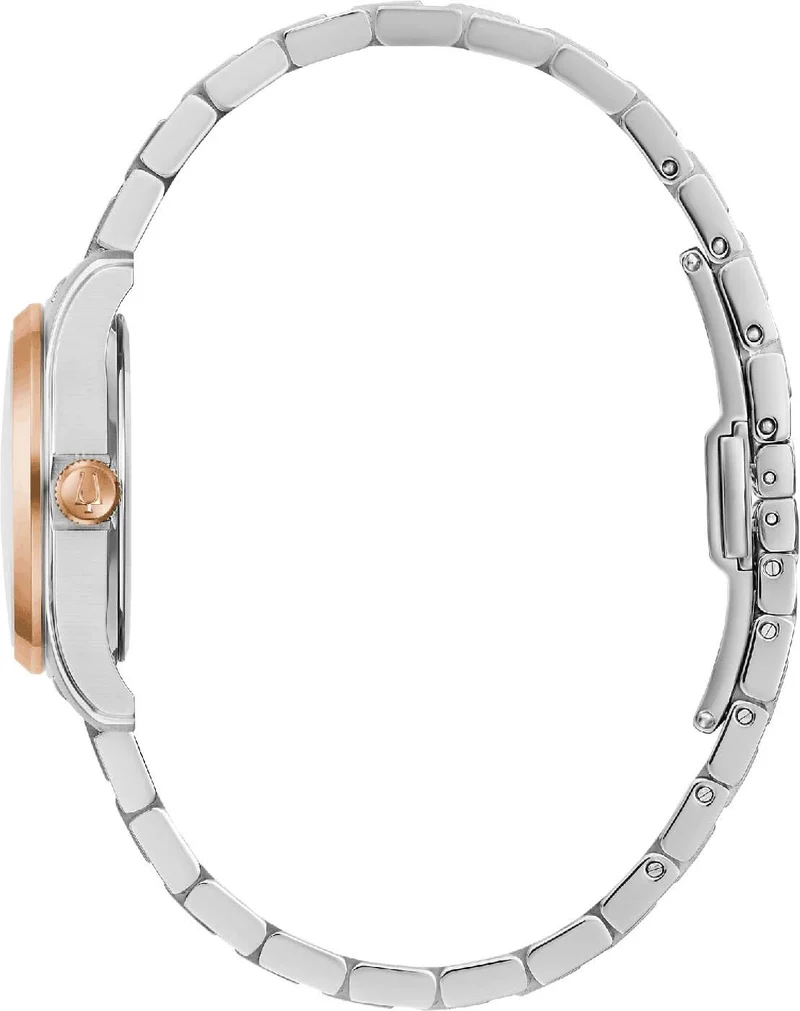Bulova Classic Wilton 98M136 Damenuhr • Clous de Paris Dekor • Bicolor