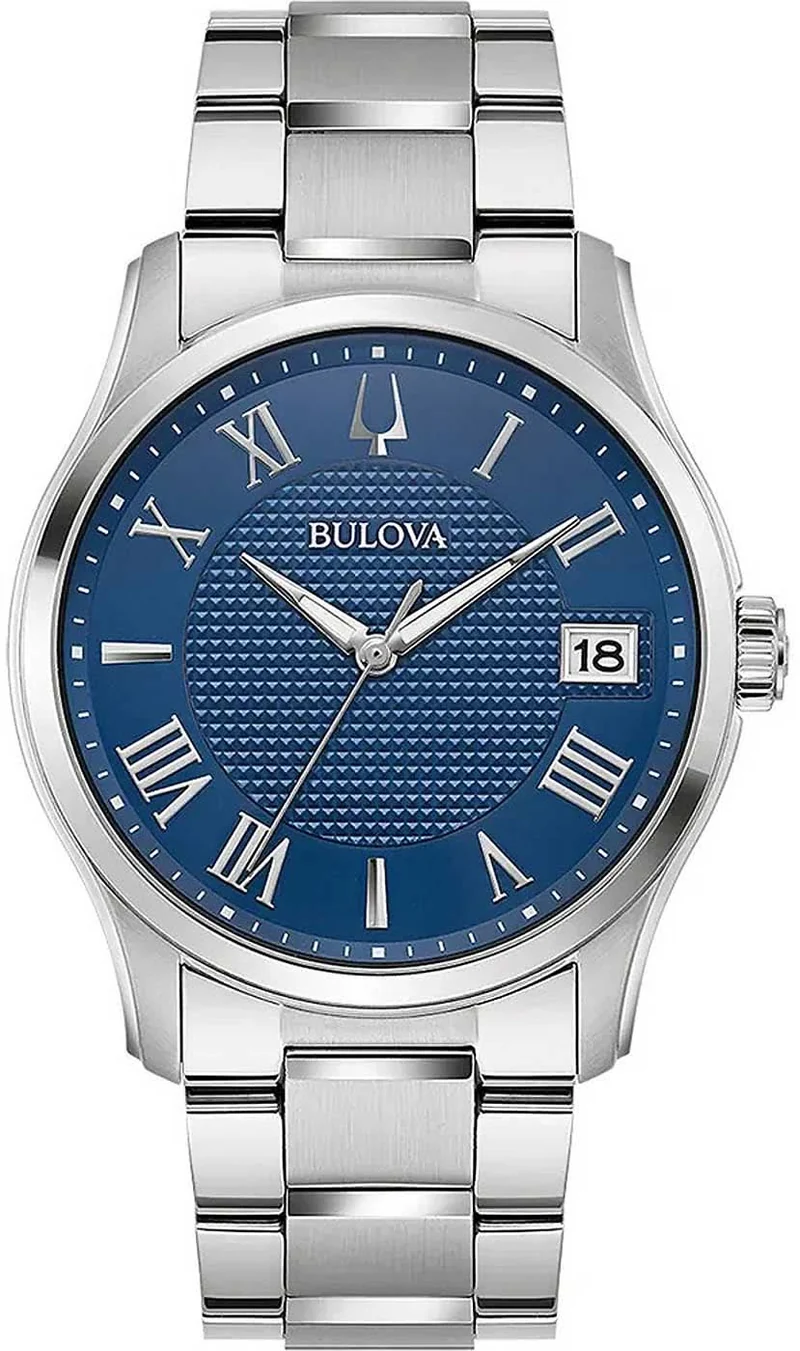 Bulova Wilton 96B386 Herrenuhr • Blaues Zifferblatt • Edelstahl