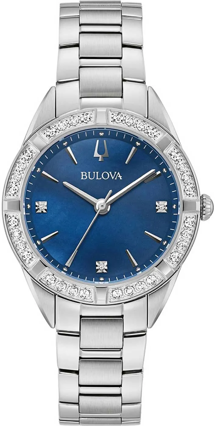 Bulova Classic 96R243 Damenuhr • 8 Diamanten • Perlmutt-Zifferblatt