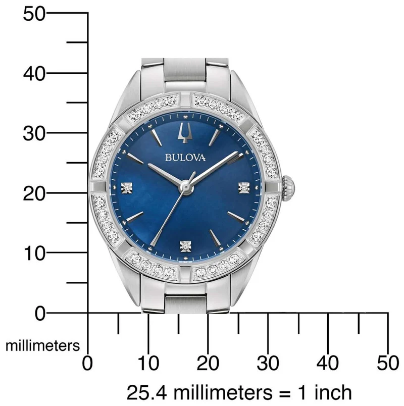 Bulova Classic 96R243 Damenuhr • 8 Diamanten • Perlmutt-Zifferblatt