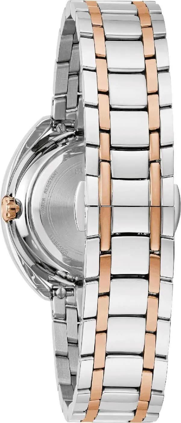Bulova Classic Duality 98P219 Damenuhr • 3 Diamanten • Perlmutt