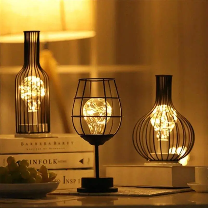 Tafellamp Fles Vorm Zwart Acryl LED Warm Wit Slaapkamer Nachtkastje Modern Origineel | Sansoti
