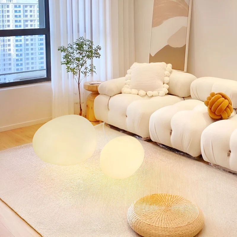Steen Tafellamp LED 3-Kleuren PE Sfeerlamp 22cm Woonkamer Slaapkamer Scandinavisch Organisch Nachtlamp Dimbaar | Sansoti