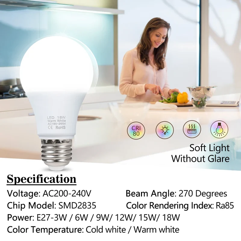 E27 Koud Wit LED Lamp | Sansoti