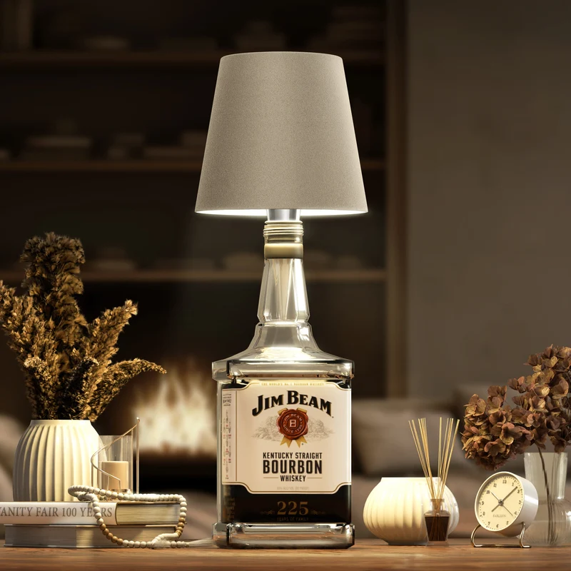 Flessenlamp Draadloos Oplaadbaar LED Zwart 3000K USB-C Tafellamp Wijnfles Bar Sfeerverlichting | Sansoti