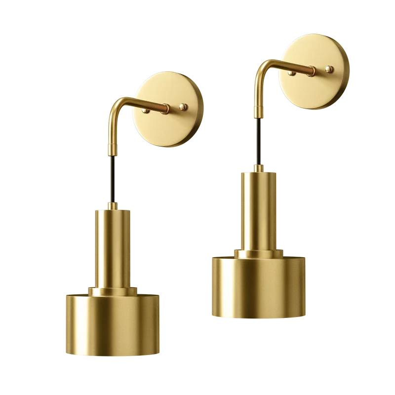 Wandlamp Goud Industrieel Set 2 Hangende Kap Metaal Afstandsbediening Dimbaar RGB Slaapkamer | Sansoti