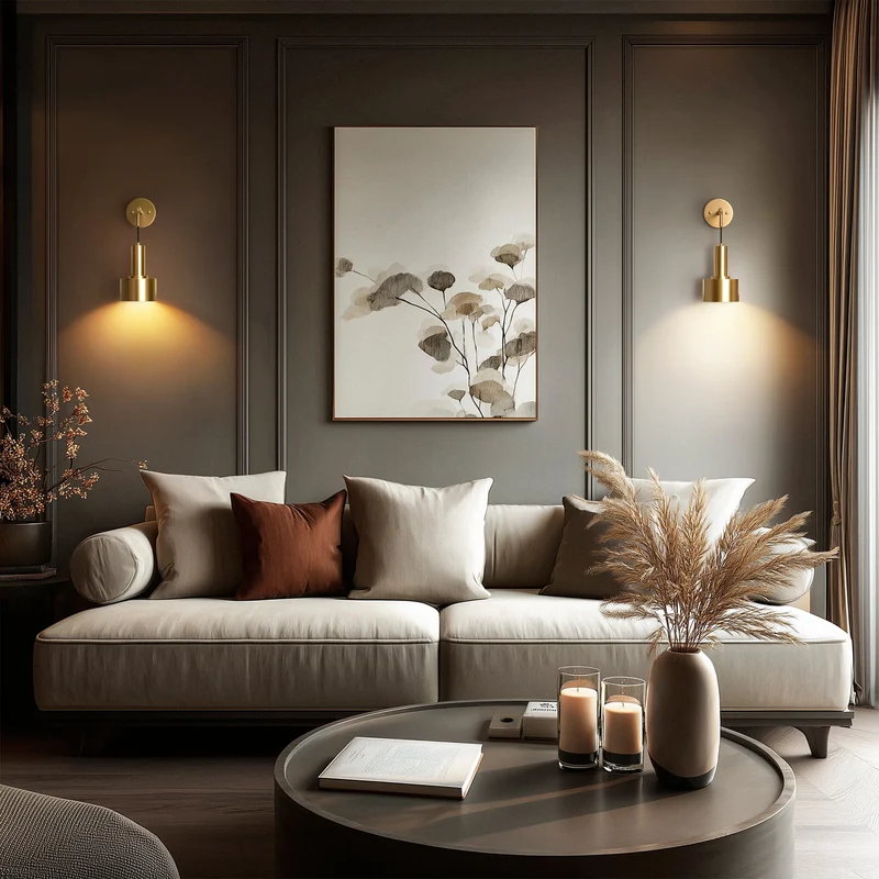 Wandlamp Goud Industrieel Set 2 Hangende Kap Metaal Afstandsbediening Dimbaar RGB Slaapkamer | Sansoti