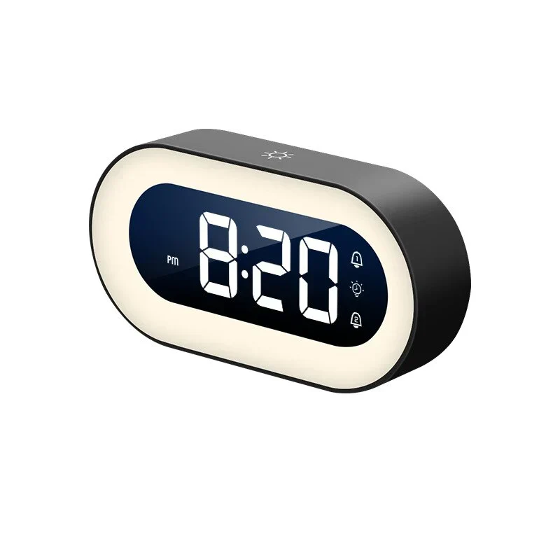 Digitale LED Wekker Nachtlamp Muziekalarm Snoozefunctie Dimbaar Slaapkamer Bureau Kinderkamer Klok Nachtlicht | Sansoti